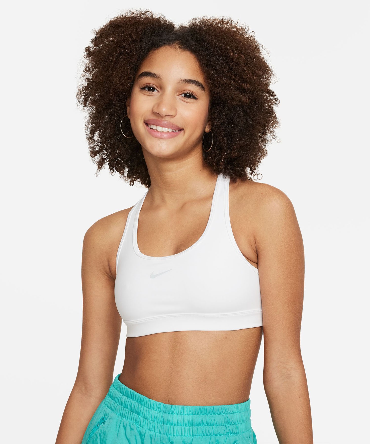 NIKE ナイキ BRA YTH ガールズ DF スウッシュブラ キッズ スポーツブラ  FJ7161-100(100-130cm)