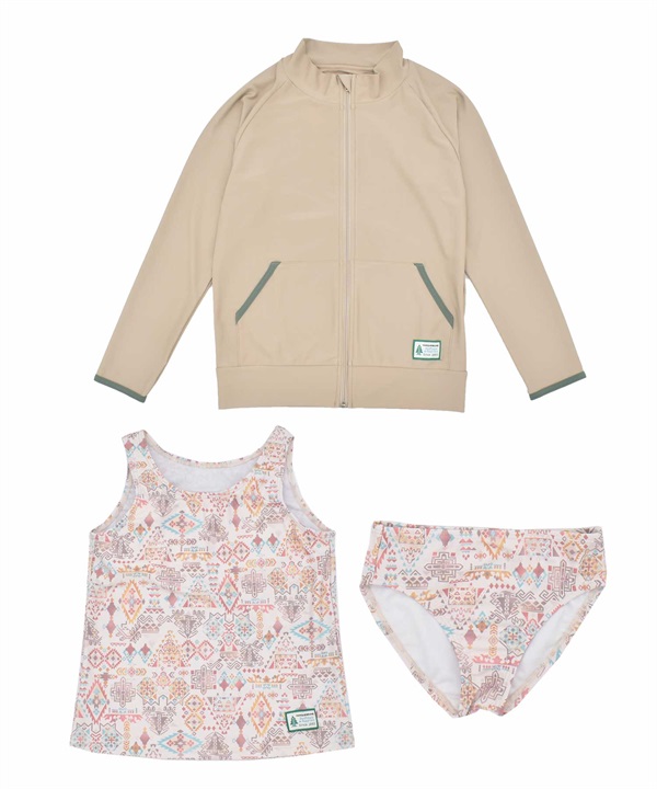 WOODS ウッズ 子供用 水着 ３点セット キッズ ジュニア 386510 ムラサキスポーツ限定