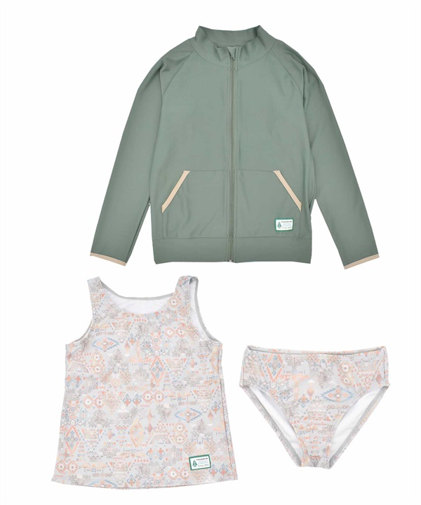 WOODS ウッズ 子供用 水着 ３点セット キッズ ジュニア 386510 ムラサキスポーツ限定