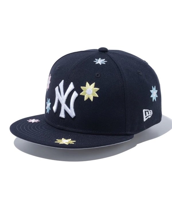 NEW ERA ニューエラ Youth 9FIFTY MLB Flower Embroidery ニューヨーク・ヤンキース ネイビー キッズ キャップ 帽子 13762759