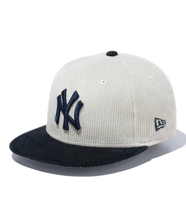 NEW ERA/ニューエラ Youth 9FIFTY MLB Corduroy コーデュロイ ニューヨーク・ヤンキース ライトベージュ ネイビーバイザー キッズ キャップ 13762762