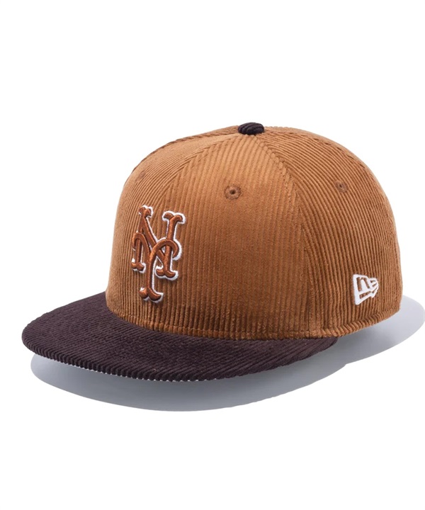 NEW ERA/ニューエラ Youth 9FIFTY MLB Corduroy コーデュロイ ニューヨーク・メッツ キャメル ブラウンバイザー キッズ キャップ 13762764