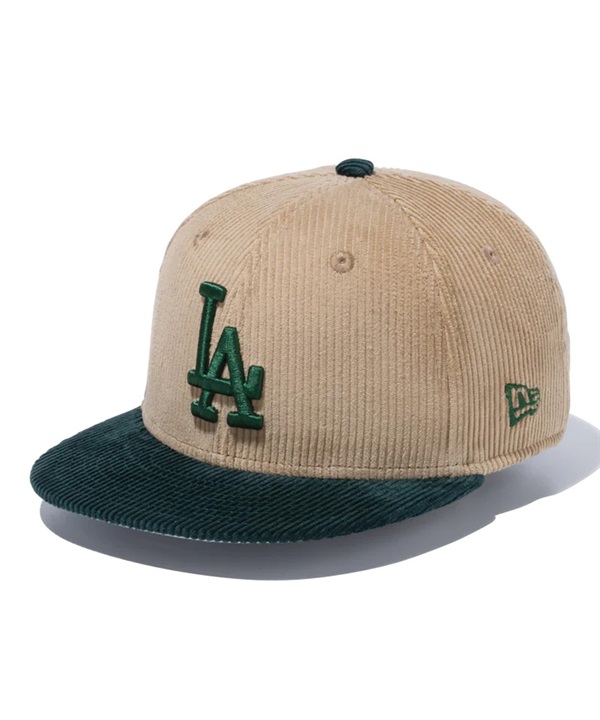 NEW ERA/ニューエラ Youth 9FIFTY MLB Corduroy コーデュロイ ロサンゼルス・ドジャース ベージュ ダークグリーンバイザー キッズ キャップ 13762768