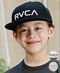 RVCA ルーカ キッズ キャップ  帽子 ロゴ 刺繍 サイズ調整可能 BE045-911(BLK-FREE)