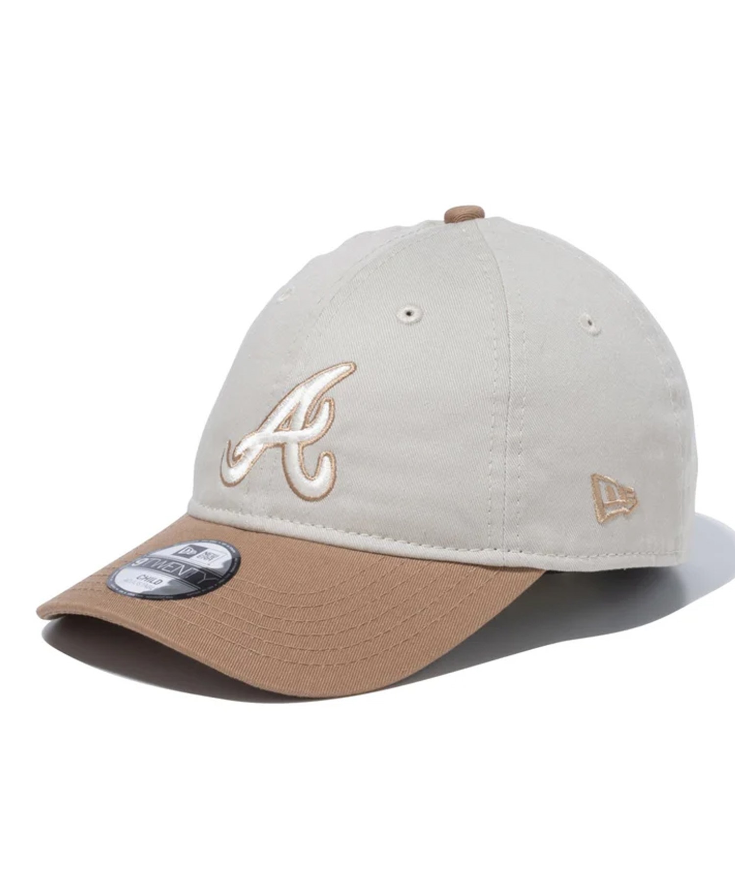 NEW ERA ニューエラ Child 9TWENTY 2-Tone アトランタ・ブレーブス ストーン カーキバイザー キッズ ジュニア キャップ 帽子 14112011(ONECOLOR-ONESIZE)