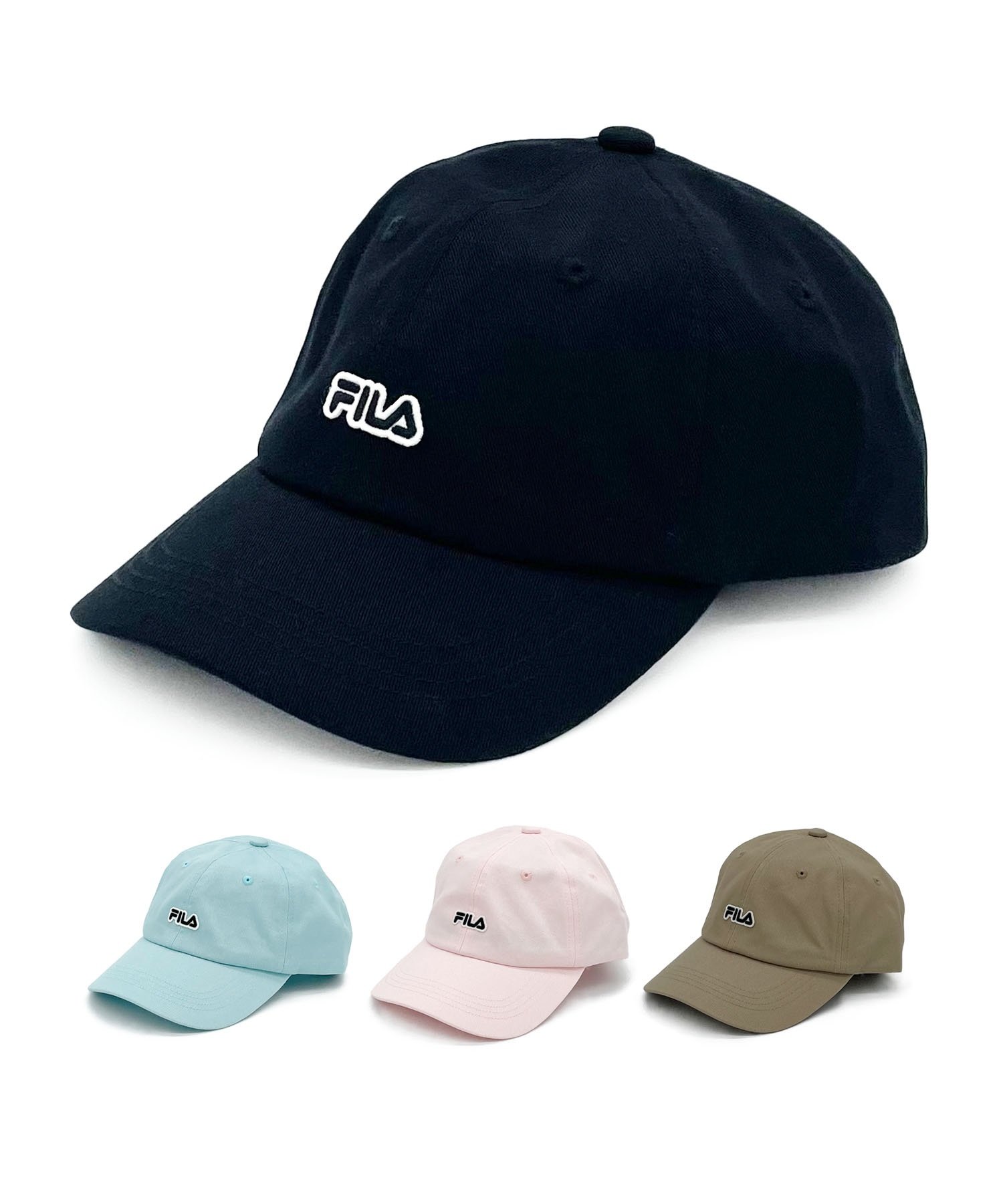 FILA/フィラ キッズ キャップ 6CAP FLW FELT LOGO 6P CAP 241013204(01BLK-ONESIZE)