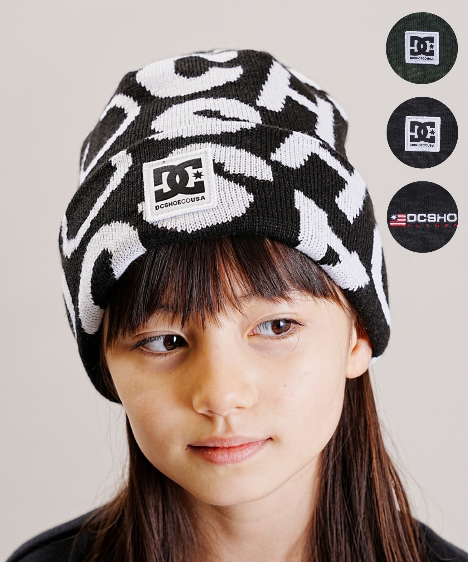 DC/ディーシー 23 KD DOUBLE WATCH LOGO BEANIE キッズ ビーニー ニットキャップ 帽子 YBE234630(GRN-FREE)