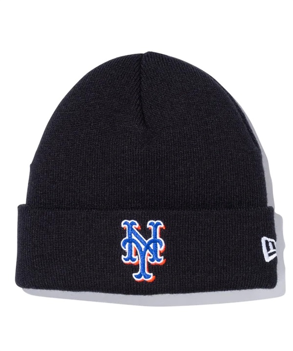 NEW ERA/ニューエラ Kid's ベーシック カフニット MLB Team Logo ニューヨーク・メッツ ブラック キッズ ビーニー ニット帽 13762884