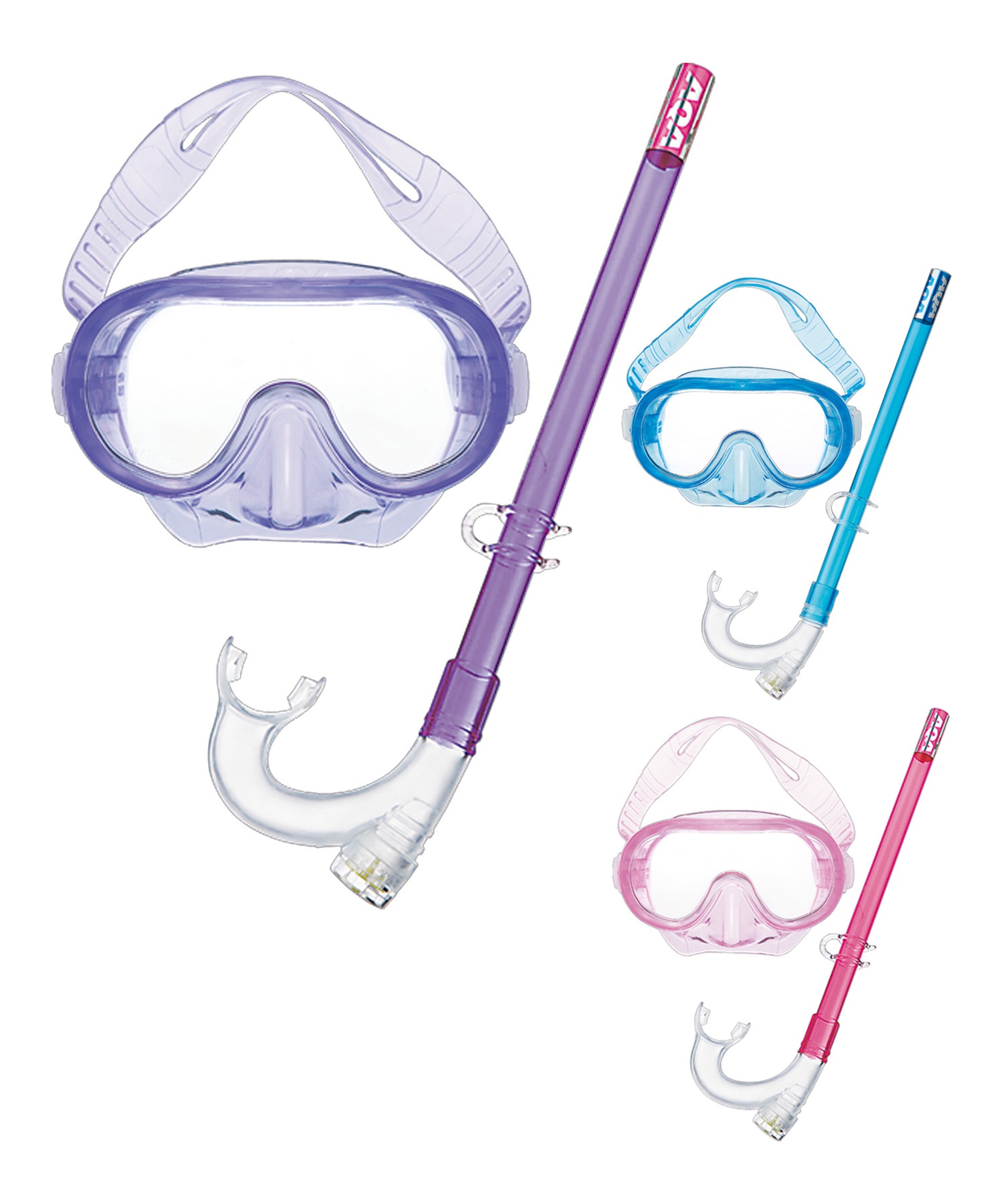 AQA エーキューエー キッズ シュノーケリンググッズ マスク＆スノーケル Sea-J 2点セットV KZ-9154(C.PK-ONESIZE)