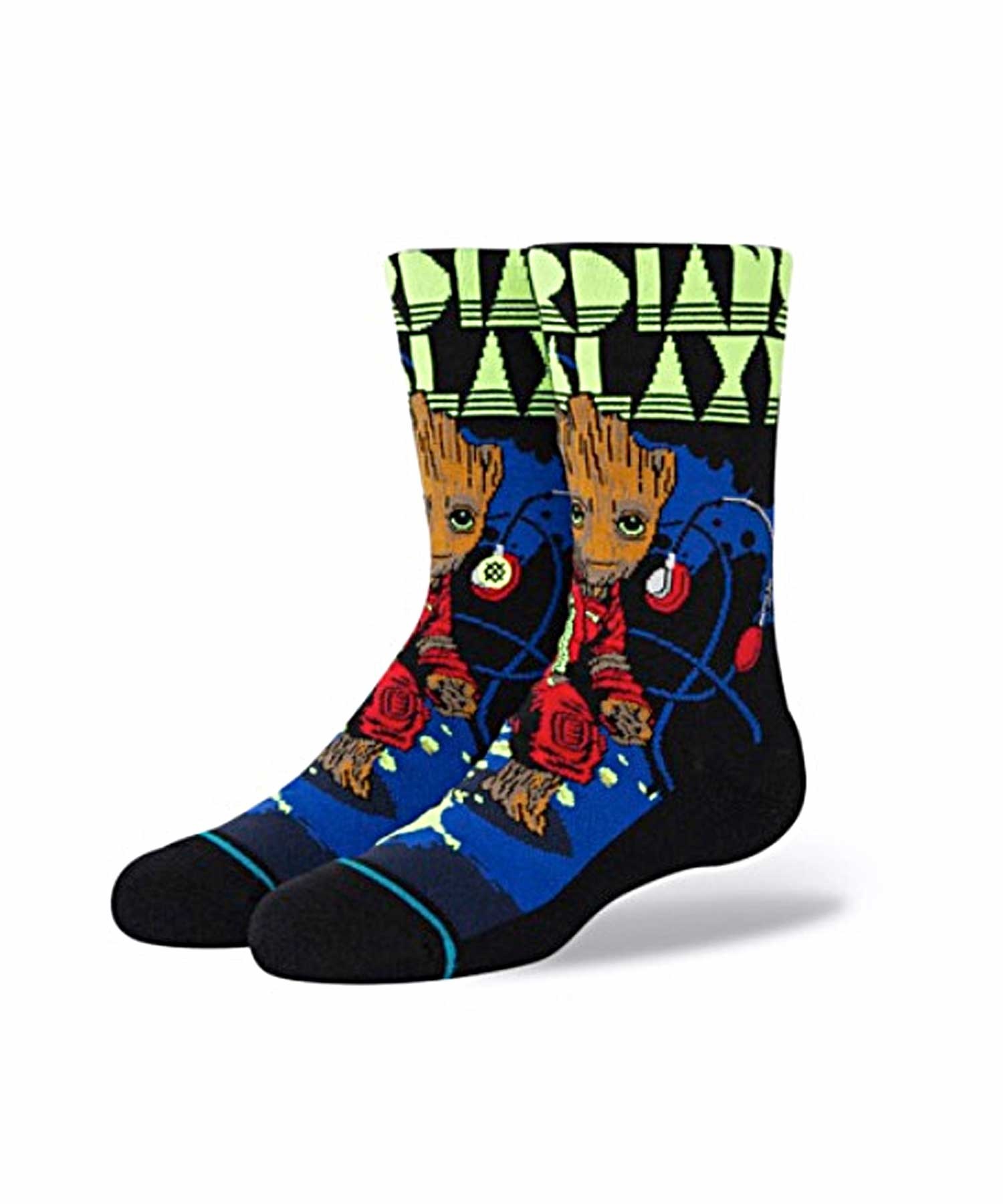 STANCE スタンス キッズ ジュニア ソックス 靴下 GUARDIANS OF THE GALAXY コラボモデル GROOT JAMS KIDS K545A22GRO(BLACK-L)