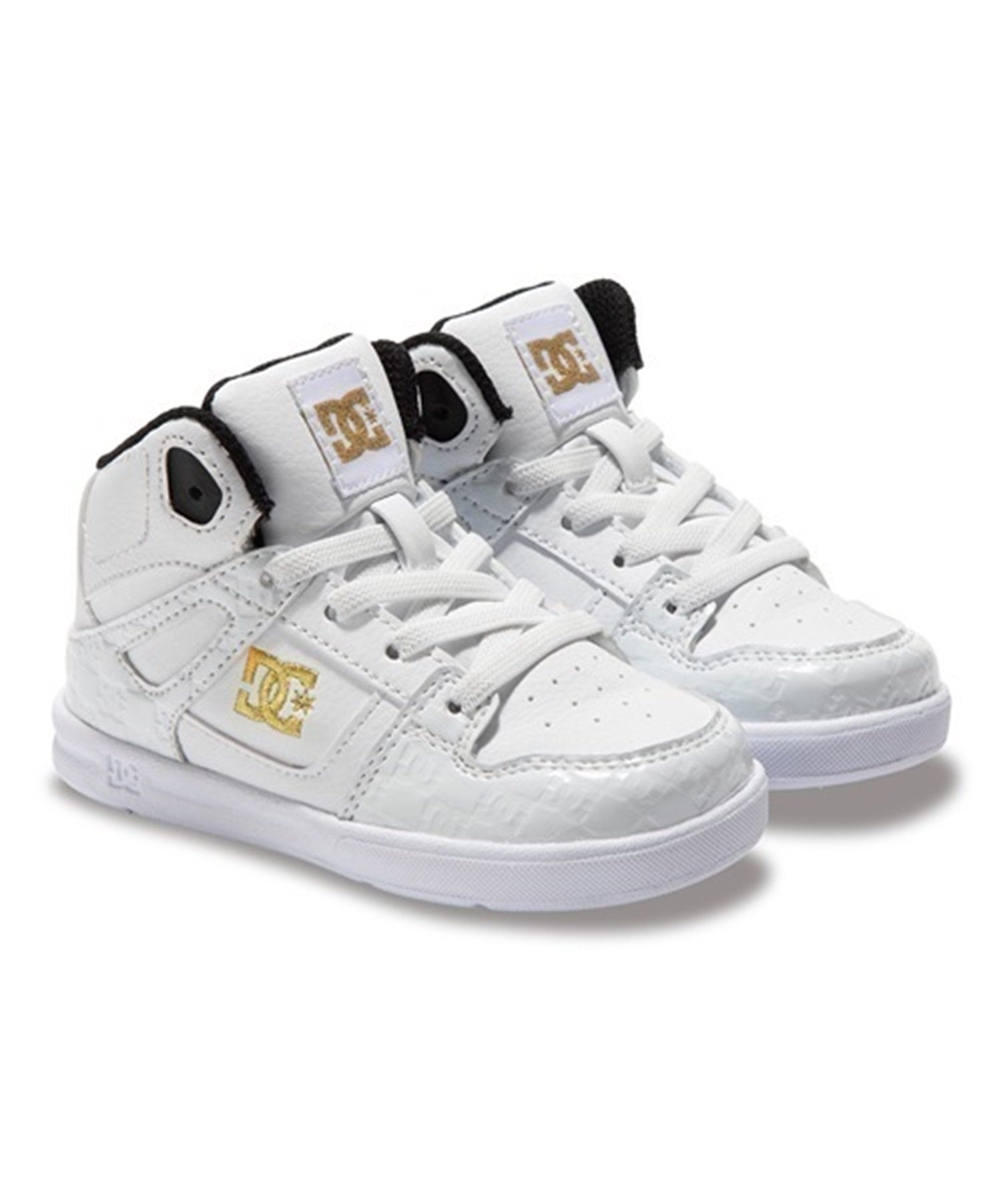 DC SHOE ディーシーシュー TS PURE HIGH-TOP SE UL SN キッズ シューズ スニーカー ハイカット ホワイト×ゴールド DT234602 WG1(WG1-12.0cm)