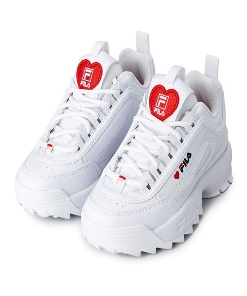 FILA/フィラ キッズ スニーカー ディスラプター2 PS ハート KFW22119-125(W/R/P-21.0cm)