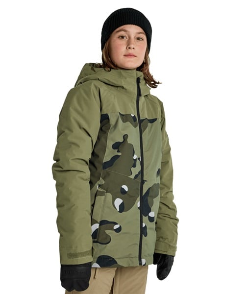 BURTON バートン スノーボード ウェア ジャケット キッズ Boys' Lodgepole 2L Jacket 23825100 23-24モデル(ForestMossCookieCamo-XS)