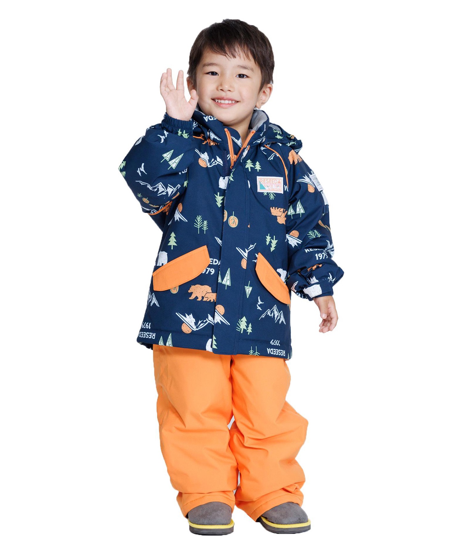 スノーボード ウェア 2点セット キッズ RESEEDA レセーダ TODDLER SUIT RES56005 23-24モデル ムラサキスポーツ KK I21(GRNORN-100cm)