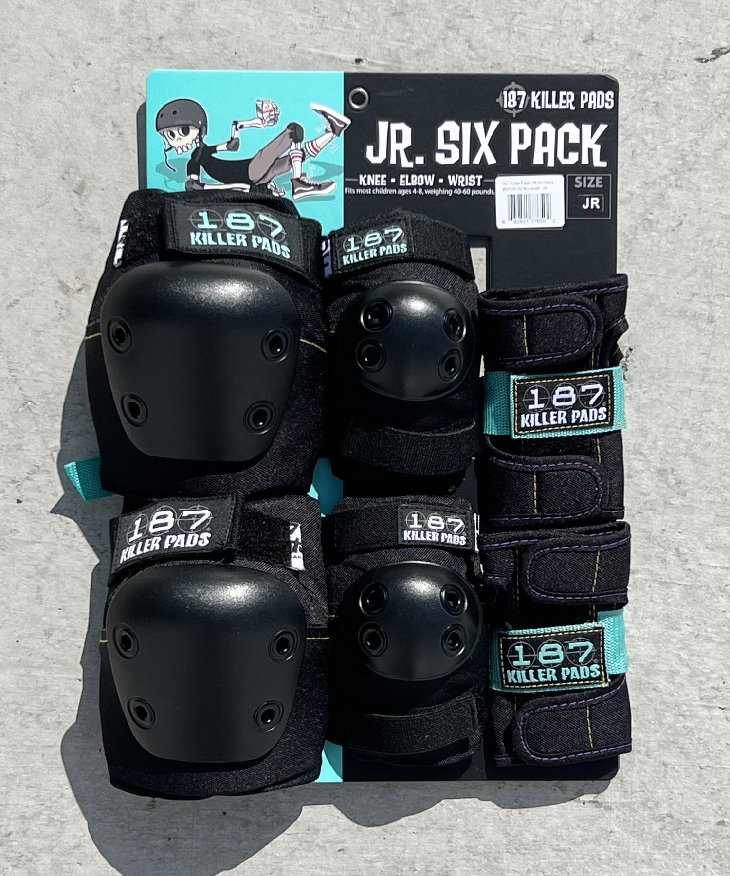 キッズ スケートボード プロテクター 187 ワンエイトセブン MURASAKI SIX PACK セット品 ムラサキスポーツ限定 KK J13(BKTE-JR)