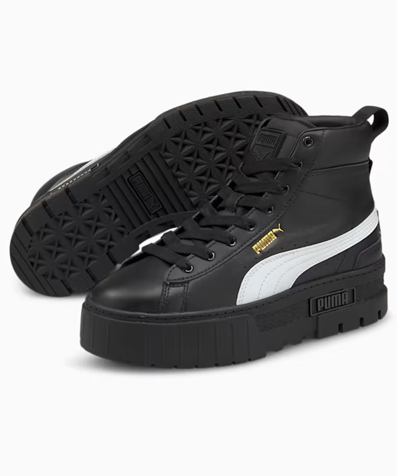 PUMA/プーマ メイズ ミッド ウィメンズ スニーカー レディース シューズ 厚底 ブラック 381170 02(02-23.0cm)