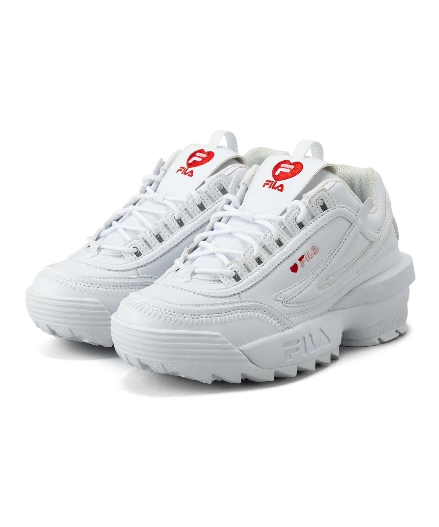 FILA/フィラ DISRUPTOR2 EXP HEART ディスラプター2 EXP ハート レディース スニーカー 厚底 WFW23040-155(WT/PK-23.0cm)