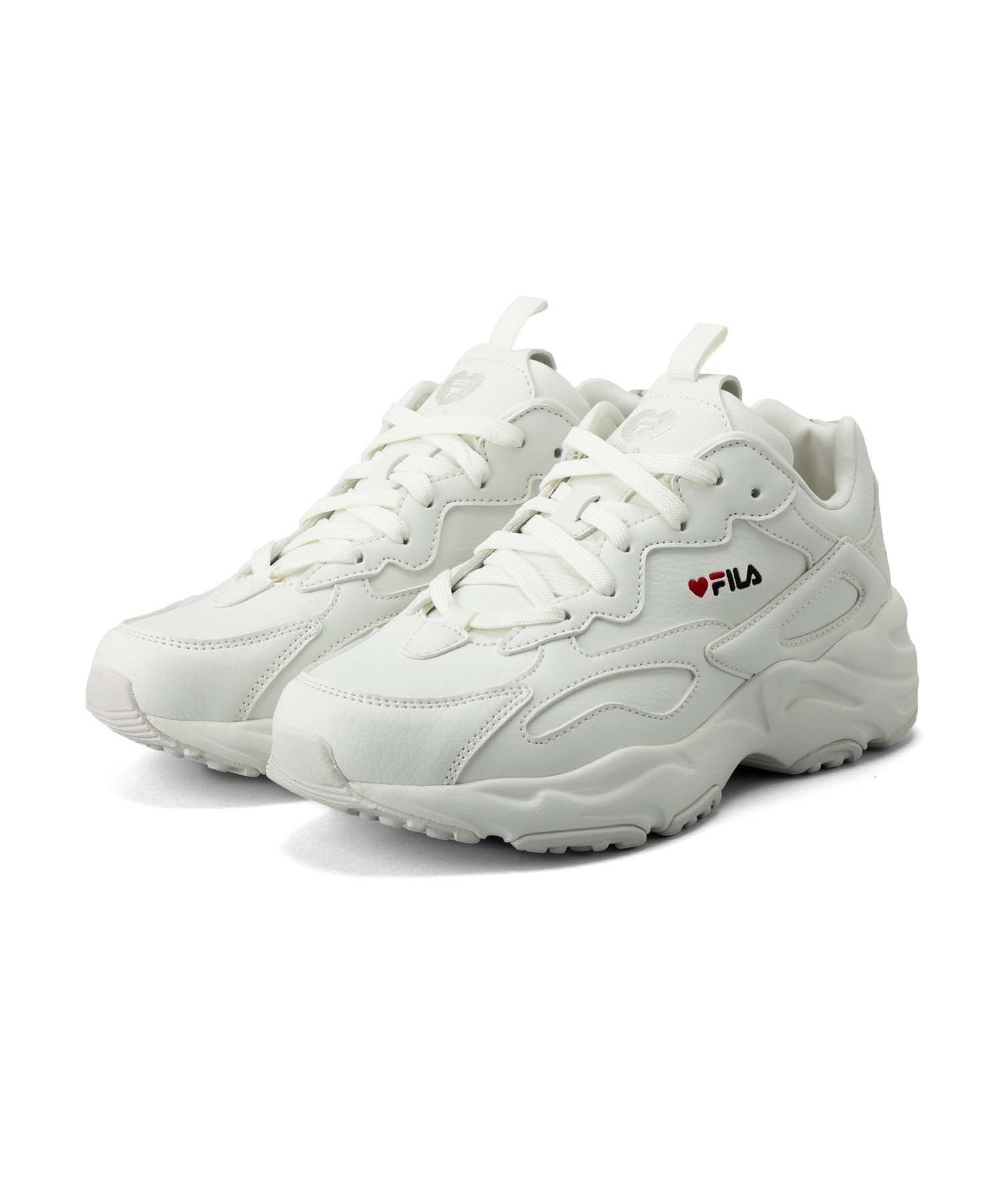 FILA/フィラ RAY TRACER HEART レイトレイサー ハート レディース スニーカー 軽量 UFW23041-125(WT/RD-23.0cm)