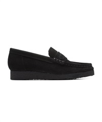 【美品】Clarks ローファー クロコ型押し24cm WallabeeLoafer / レディース ワラビーローファー （ブラック