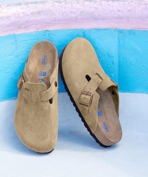 BIRKENSTOCK/ビルケンシュトック Boston SFB Suede ボストン ソフトフットベッド  スウェード サンダル  コルク レギュラー幅 560771/660471(TAUPE-25.0cm)