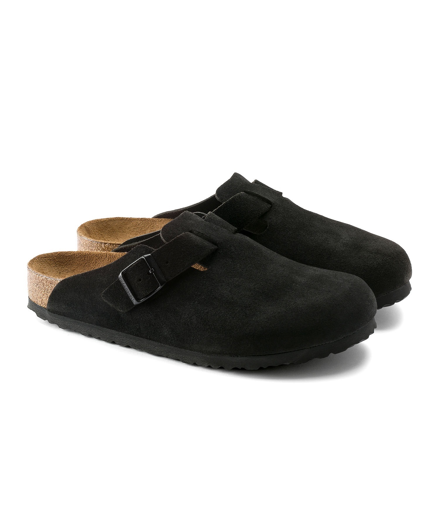 BIRKENSTOCK ビルケンシュトック Boston SFB Suede ボストン ソフトフットベッド スウェード サンダル コンフォート コルク Narrow width ナロー幅(BLACK-23.0cm)