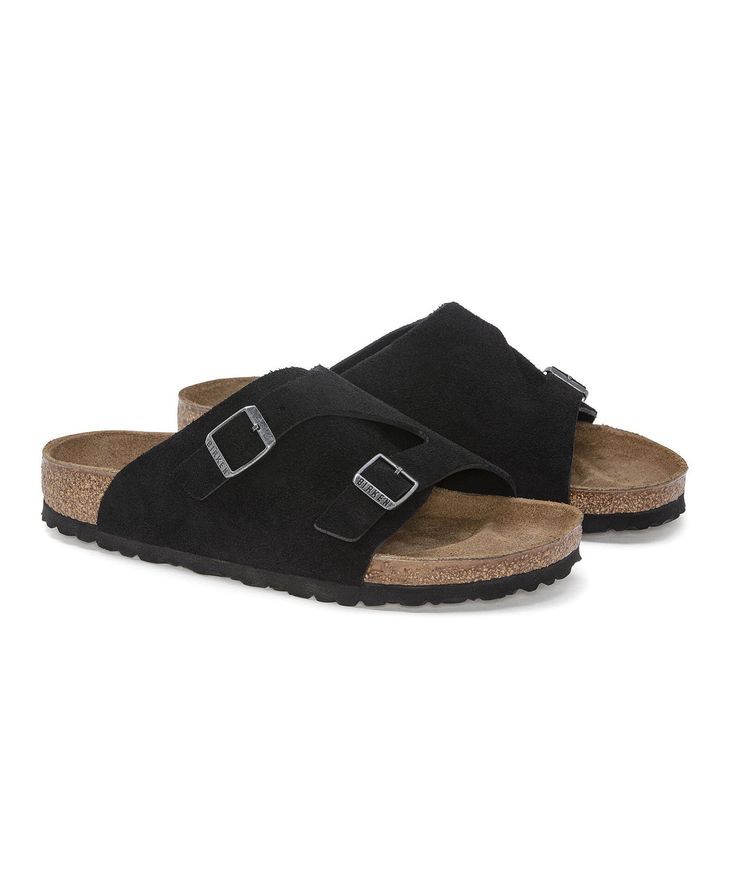 BIRKENSTOCK ビルケンシュトック Zurich Suede チューリッヒ メンズ サンダル レギュラー幅 1025045(BLACK-39E)