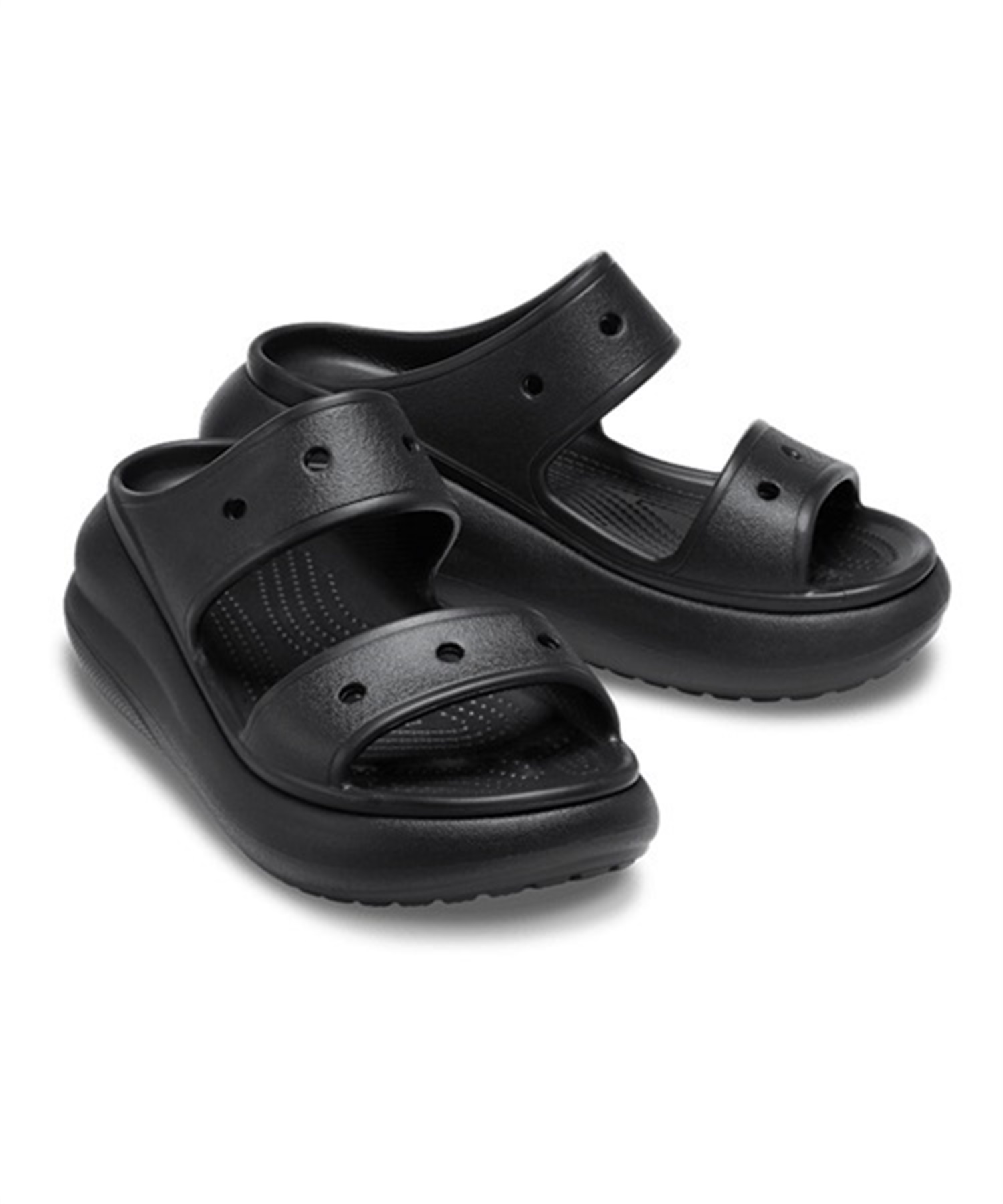 crocs クロックス CRUSH SANDAL クラッシュ サンダル 207670-001 レディース シューズ サンダル KK1 D3(BKBK-23.0cm)