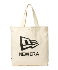 NEW ERA/ニューエラ ライトトートバッグ 14L フラッグロゴ アイボリー × ブラック キャンバス地 13772566