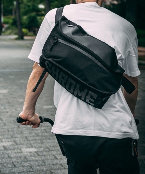 CHROME クローム SIMPLE MESSENGER BAG シンプル メッセンジャー バッグ BG322BK ショルダーバッグ 12L JJ ムラサキスポーツ C4(BLACK-12L)