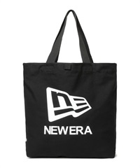 NEW ERA/ニューエラ ライトトートバッグ 14L フラッグロゴ ブラック × ホワイト キャンバス地 13772567