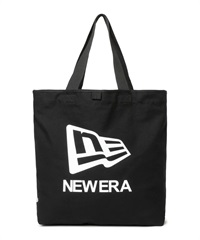 NEW ERA ニューエラ ライトトートバッグ 14L フラッグロゴ ブラック × ホワイト キャンバス地 13772567