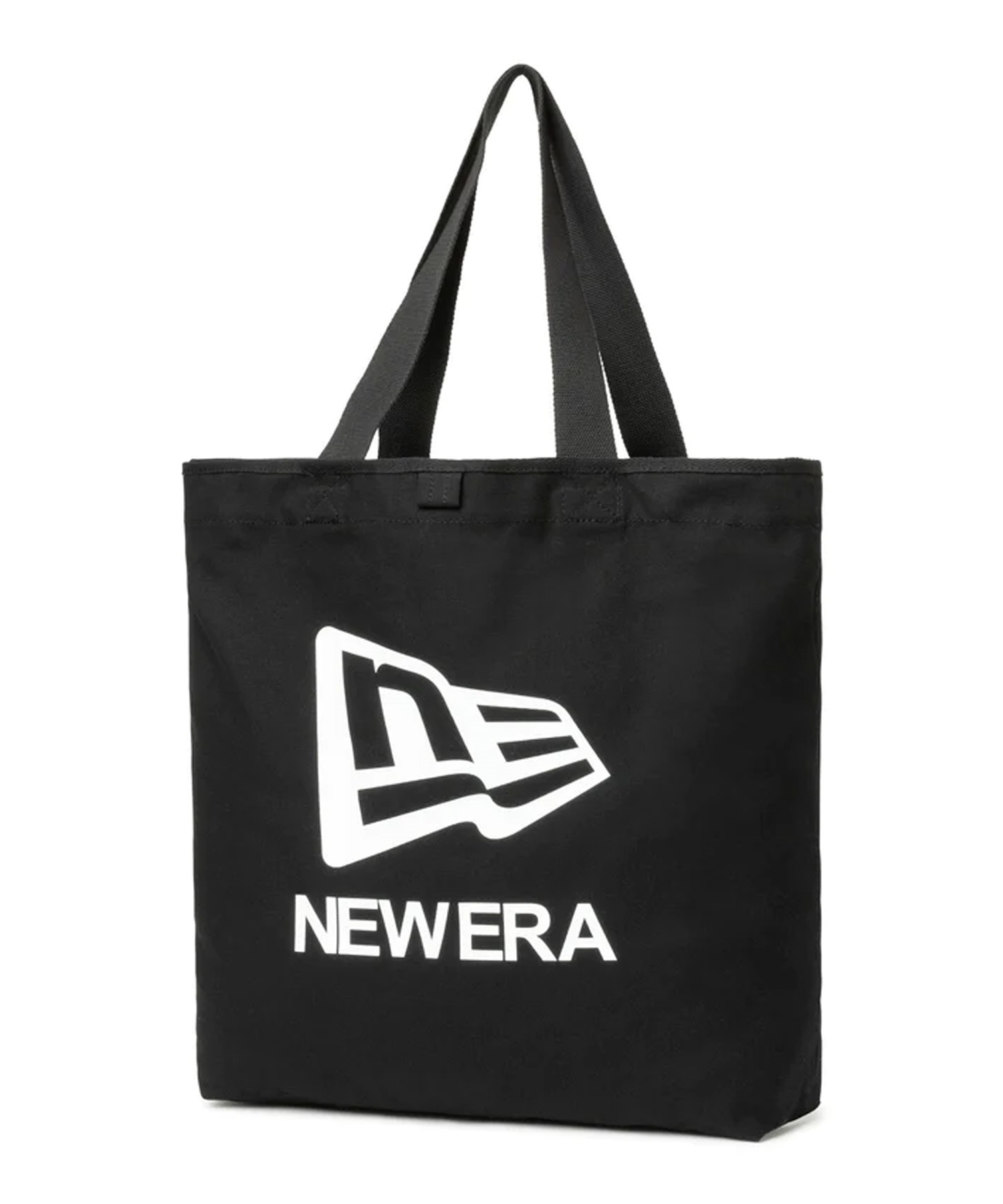 NEW ERA ニューエラ ライトトートバッグ 14L フラッグロゴ ブラック × ホワイト キャンバス地 13772567(BKWH-14L)