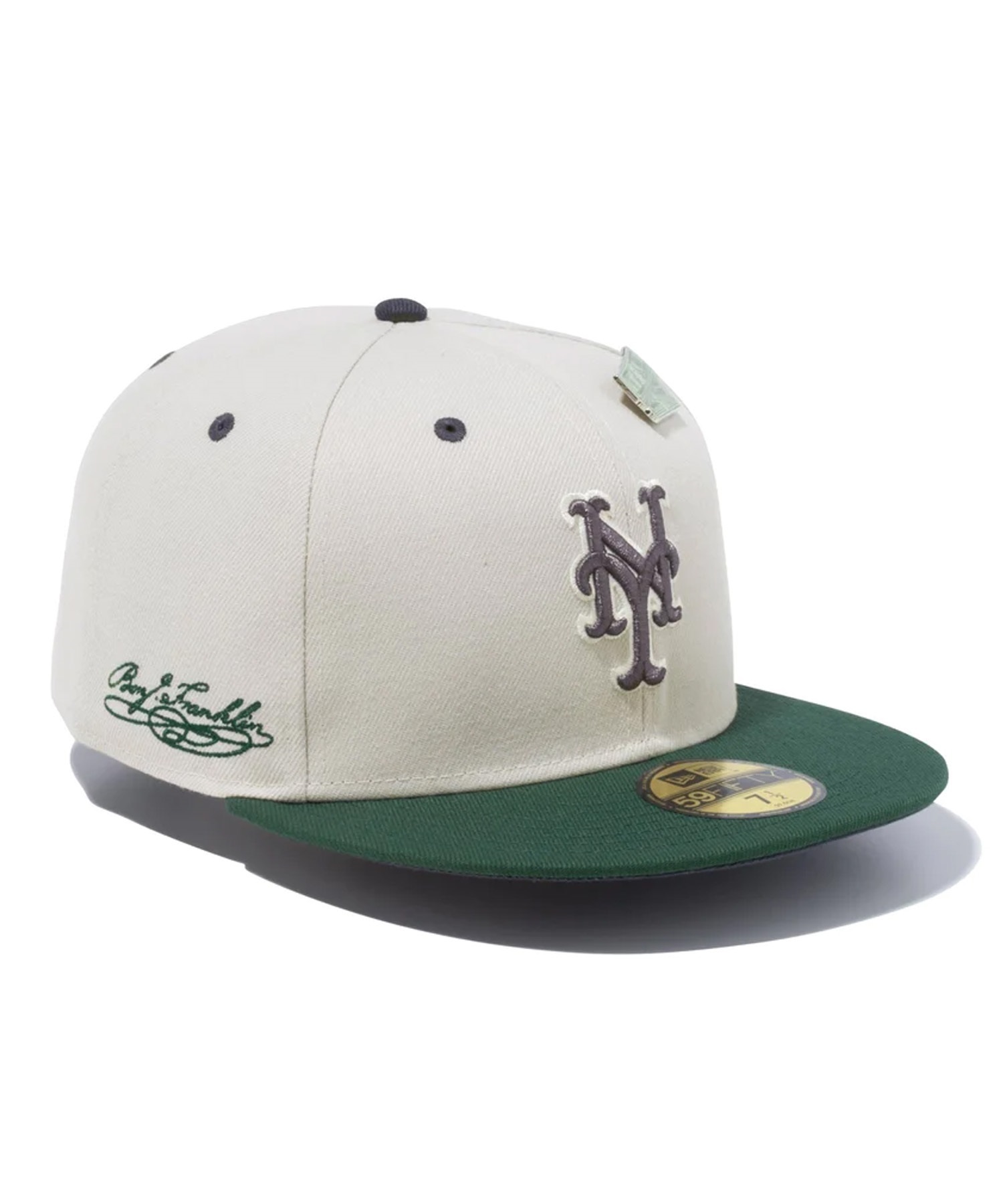 NEW ERA/ニューエラ 59FIFTY Make it Rain ニューヨーク・メッツ ストーン ダークグリーンバイザー キャップ 帽子 13751138(STOGR-714)