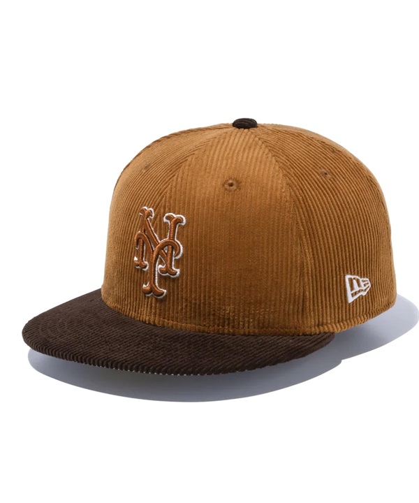 NEW ERA/ニューエラ 59FIFTY MLB Corduroy コーデュロイ ニューヨーク・メッツ キャメル ブラウンバイザー キャップ 帽子 13751139