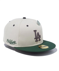 NEW ERA/ニューエラ 59FIFTY Make it Rain ロサンゼルス・ドジャース ストーン ダークグリーンバイザー キャップ 帽子 13751145