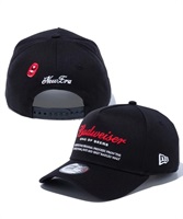 NEW ERA/ニューエラ キャップ 9FORTY A-Frame Budweiser バドワイザー ラベルロゴ ブラック 13534542(BKRD-F)