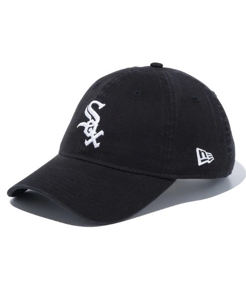 NEW ERA/ニューエラ キャップ 9TWENTY クロスストラップ ウォッシュドコットン シカゴ・ホワイトソックス 13562191(BLK-F)