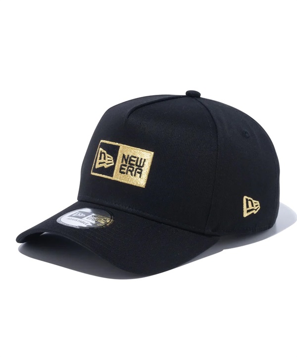 NEW ERA ニューエラ 9FORTY A-Frame Box Logo ボックスロゴ ブラック × ゴールド キャップ 帽子 940AF 13751007