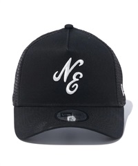 NEW ERA/ニューエラ 9FORTY A-Frame トラッカー Classic Logo ブラック キャップ 帽子 フリーサイズ メッシュ 14109732