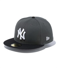 NEW ERA/ニューエラ 59FIFTY Shadow ニューヨーク・ヤンキース ダークグラファイト ブラックバイザー キャップ 帽子 14109882(DG/BK-714)