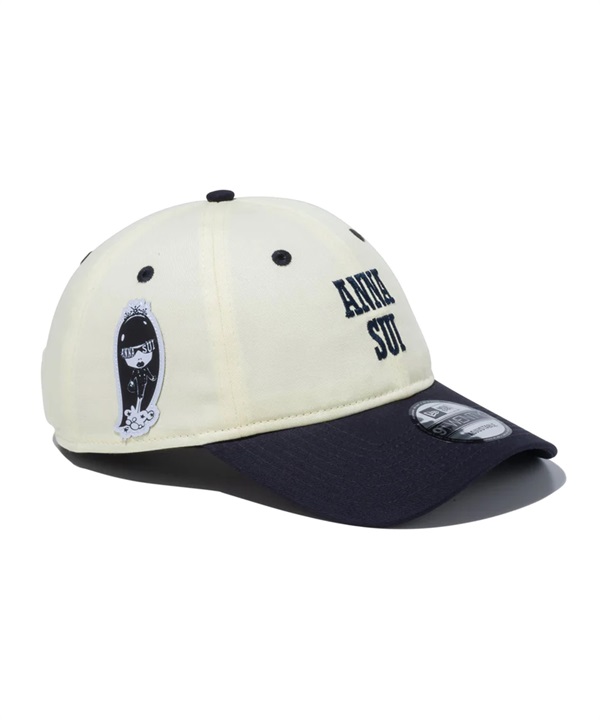 NEW ERA ニューエラ 9TWENTY ANNA SUI アナ スイ クロームホワイト ネイビーバイザー キャップ 帽子 フリーサイズ 14124356