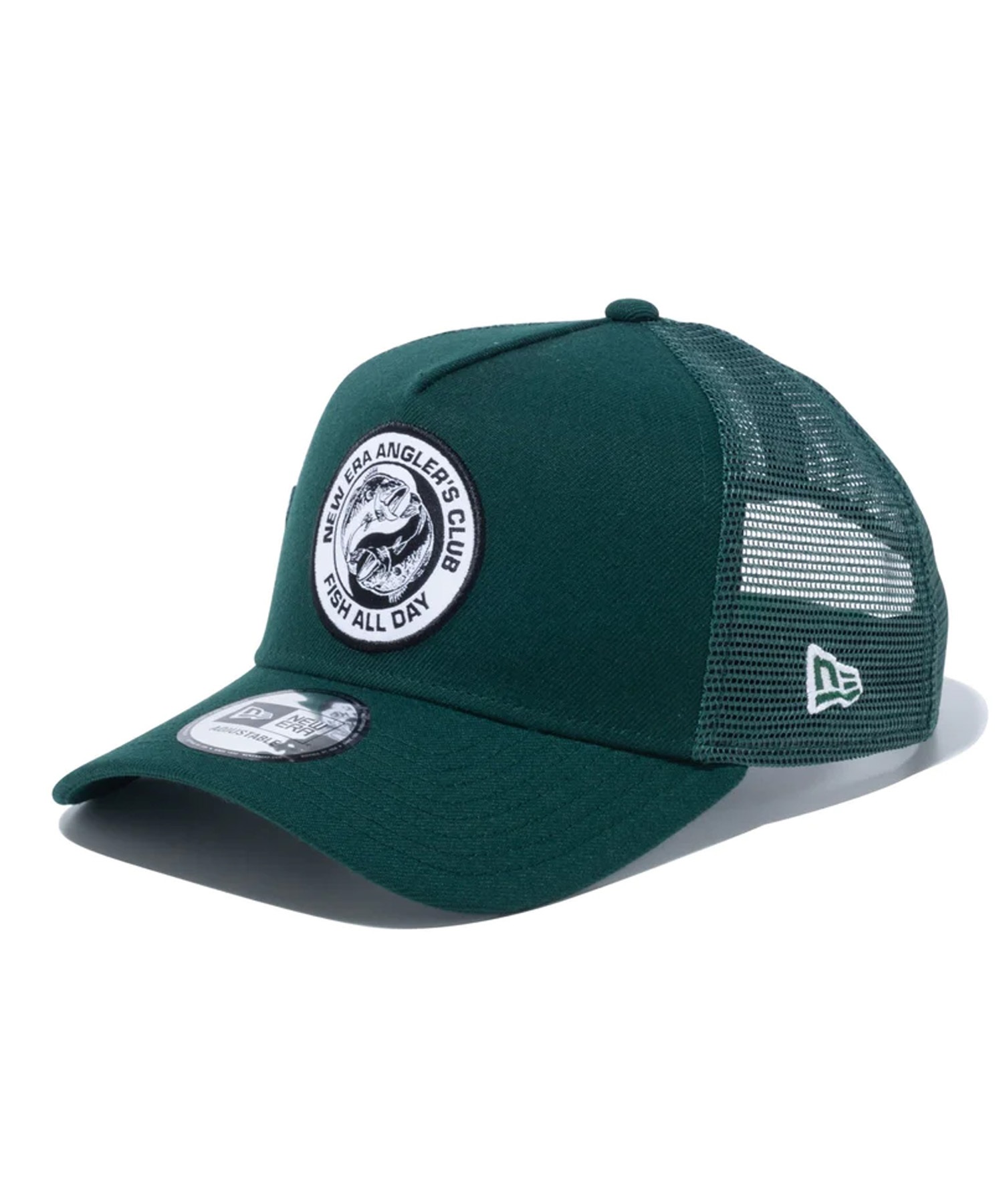 NEW ERA/ニューエラ 9FORTY A-Frame トラッカー New Era Angler's Club ブラックバス ダークグリーン キャップ 帽子 14110111(DGRN-FREE)