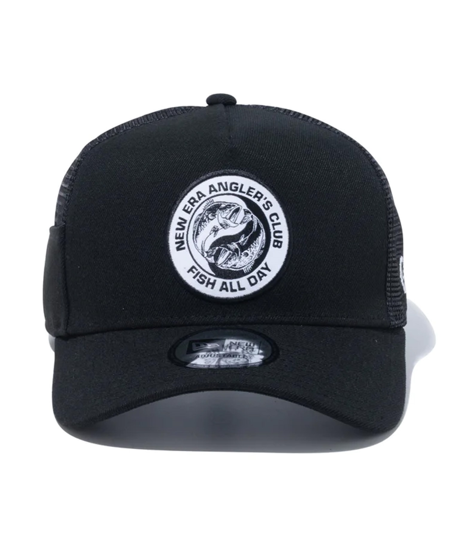 NEW ERA/ニューエラ 9FORTY A-Frame トラッカー New Era Angler's Club ブラックバス ブラック キャップ 帽子 14110112(BLK-FREE)