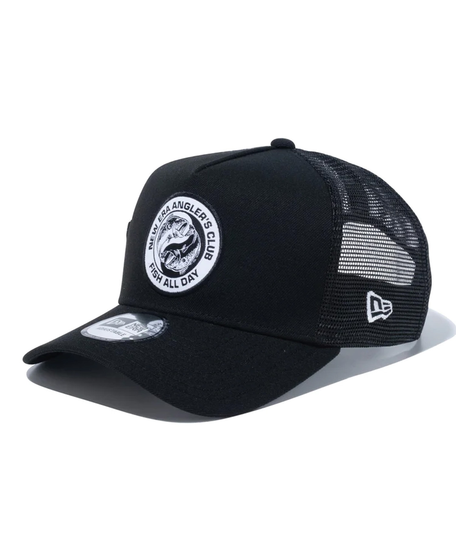 NEW ERA/ニューエラ 9FORTY A-Frame トラッカー New Era Angler's Club ブラックバス ブラック キャップ 帽子 14110112(BLK-FREE)