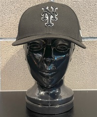 NEW ERA/ニューエラ LP 9FIFTY ニューヨーク・メッツ ブラック×ホワイト キャップ 帽子 14322898 ムラサキスポーツ限定