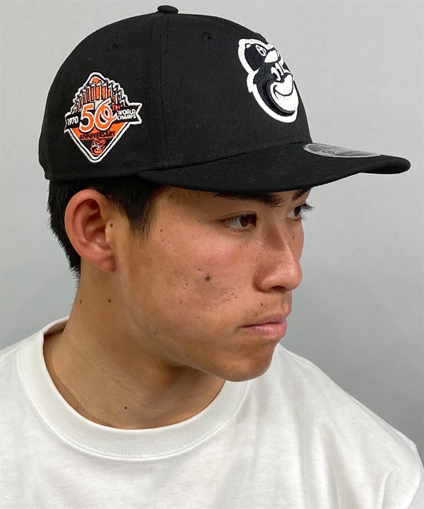 NEW ERA ニューエラ LP 9FIFTY ボルティモア・オリオールズ ブラック×ホワイト キャップ 帽子 14322903 ムラサキスポーツ限定(BLK-FREE)