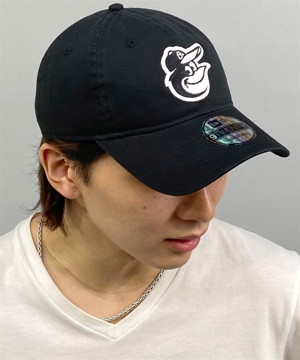 NEW ERA/ニューエラ 9TWENTY ボルティモア・オリオールズ ブラック×ホワイト キャップ 帽子 14329660 ムラサキスポーツ限定