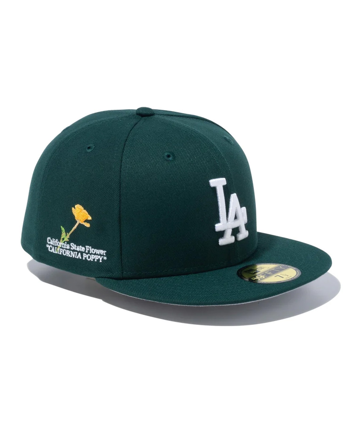 NEW ERA ニューエラ 59FIFTY MLB State Flowers ロサンゼルス・ドジャース ダークグリーン キャップ 帽子 14109898(DGRN-7)