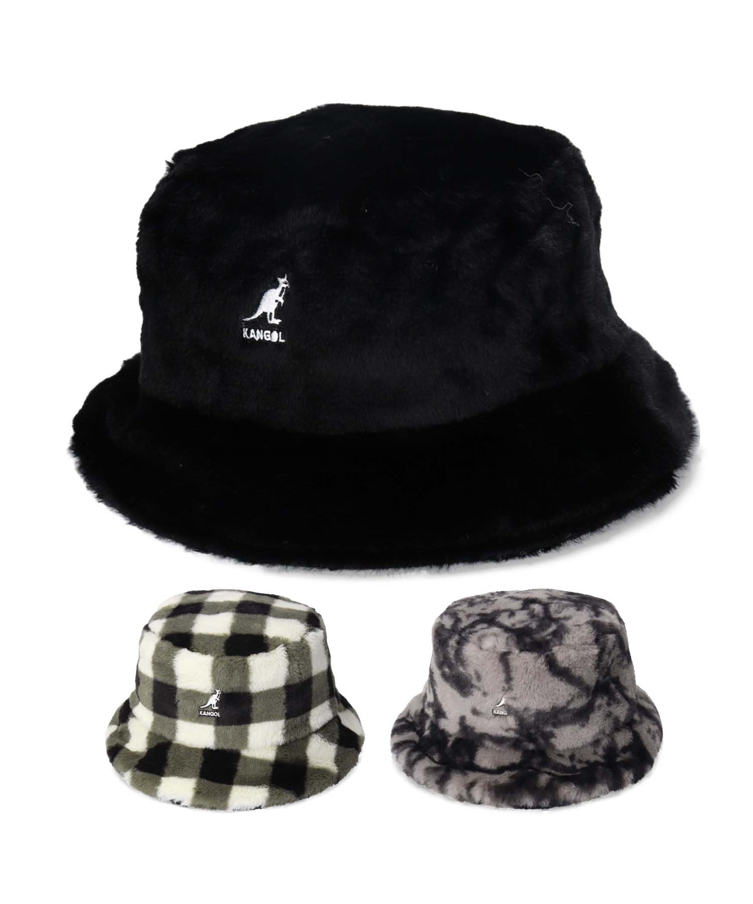 KANGOL/カンゴール ハット FAUX FUR BUCKET フェイクファーバケット バケットハット 234069611(BK/WT-M)