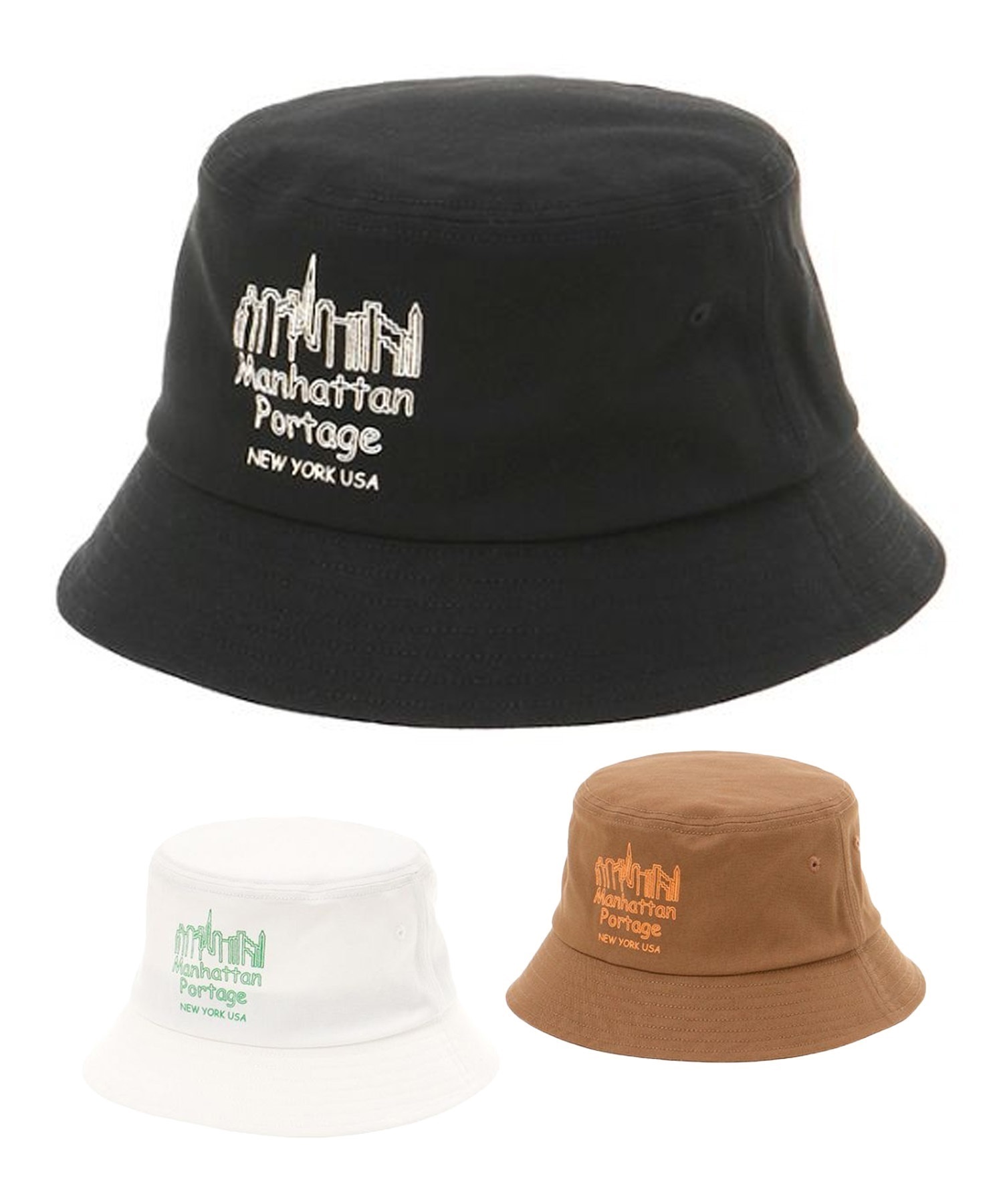 Manhattan Portage/マンハッタンポーテージ Print Bucket Hat バケットハット バケハ 帽子 フリーサイズ 2WAY MP212(BR/OR-FREE)